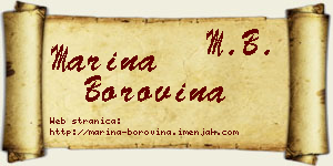 Marina Borovina vizit kartica